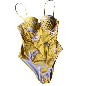 Ted Baker Bathing suit. Women’s Swimwear Swimsuit Yellow White Pink Size Small